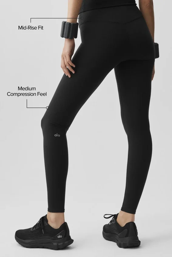 Airbrush Mid-Rise Legging – Svart