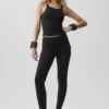 Airbrush Mid-Rise Legging – Svart