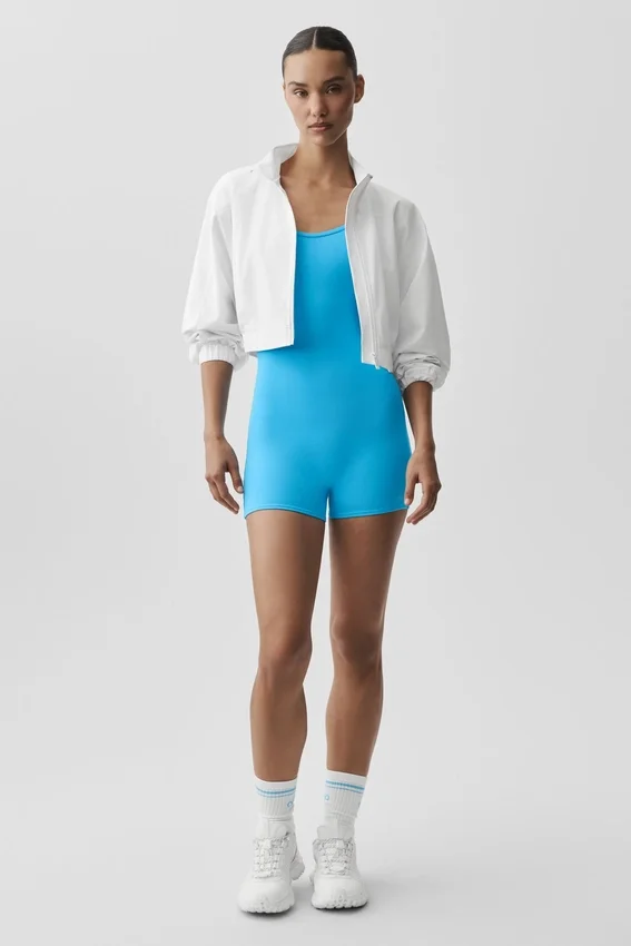 Airbrush One and Done kort onesie – azurblå