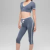 Airbrush Race Pace Capri med High-Waist – Bluestone/Vit
