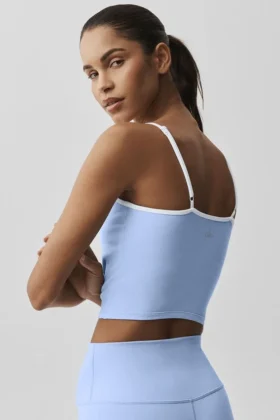 Airbrush Refined Bra Tank – Ljus Provenceblå/Vit