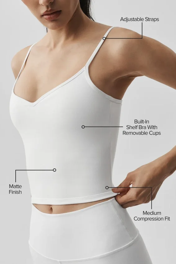 Airbrush Refined Bra Tank – Vit