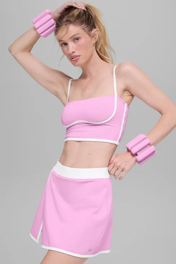 Airbrush Streamlined Bra Tank – Candy Heart Pink/White