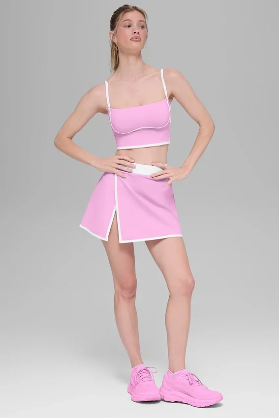 Airbrush Streamlined Bra Tank – Candy Heart Pink/White