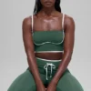 Airbrush Streamlined Bra Tank – Clover Green/White