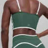 Airbrush Streamlined Bra Tank – Clover Green/White