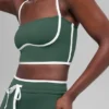 Airbrush Streamlined Bra Tank – Clover Green/White