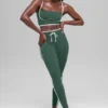 Airbrush Streamlined Bra Tank – Clover Green/White