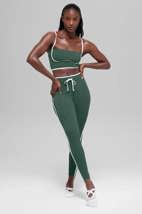 Airbrush Streamlined Bra Tank – Clover Green/White