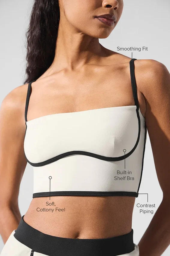 Airbrush Streamlined Bra Tank – Elfenben/svart