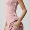 Airbrush Streamlined-klänning – vintage-rosa/vit