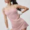 Airbrush Streamlined-klänning – vintage-rosa/vit