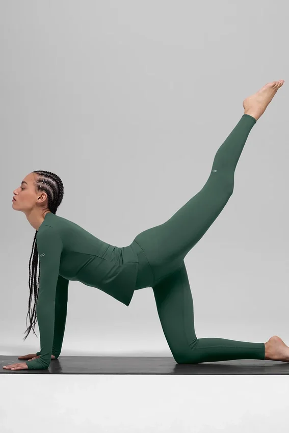 Airbrush Winter Warm High-Waist Nocturne Leggings – Clover Green