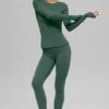 Airbrush Winter Warm High-Waist Nocturne Leggings – Clover Green