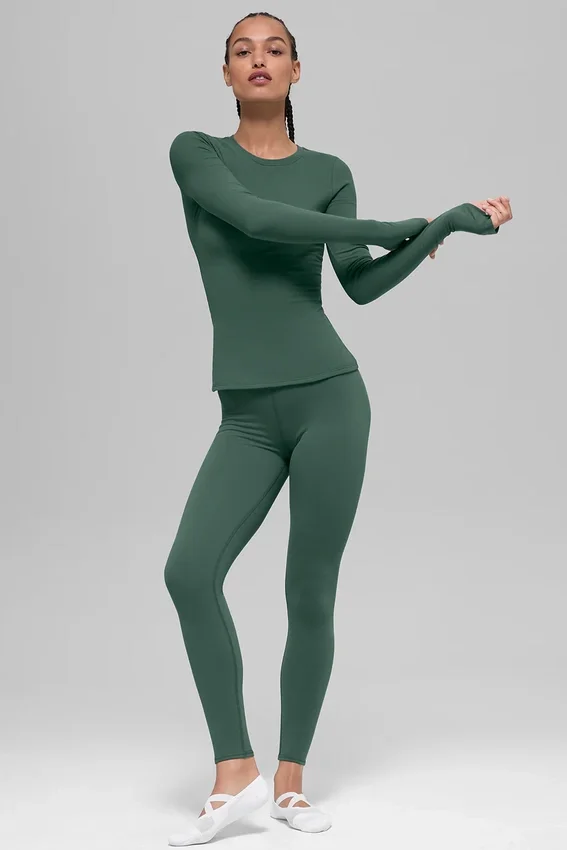 Airbrush Winter Warm High-Waist Nocturne Leggings – Clover Green