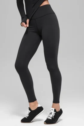 Airbrush Winter Warm High-Waist Nocturne Leggings – svart