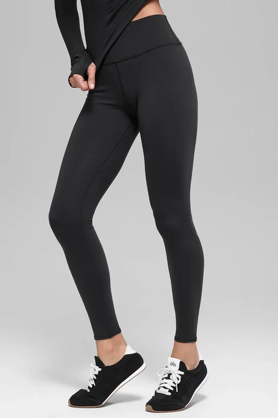 Airbrush Winter Warm High-Waist Nocturne Leggings – svart