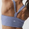 Airlift Gingham Sleek BH-linne – Marinblå rutig