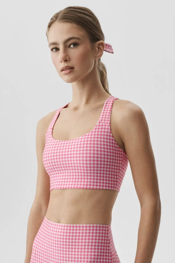 Airlift Gingham Sleek BH-linne – Paradise Pink Gingham