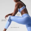 Airlift High-Waist 7/8-leggings – kristallklart blått/vitt