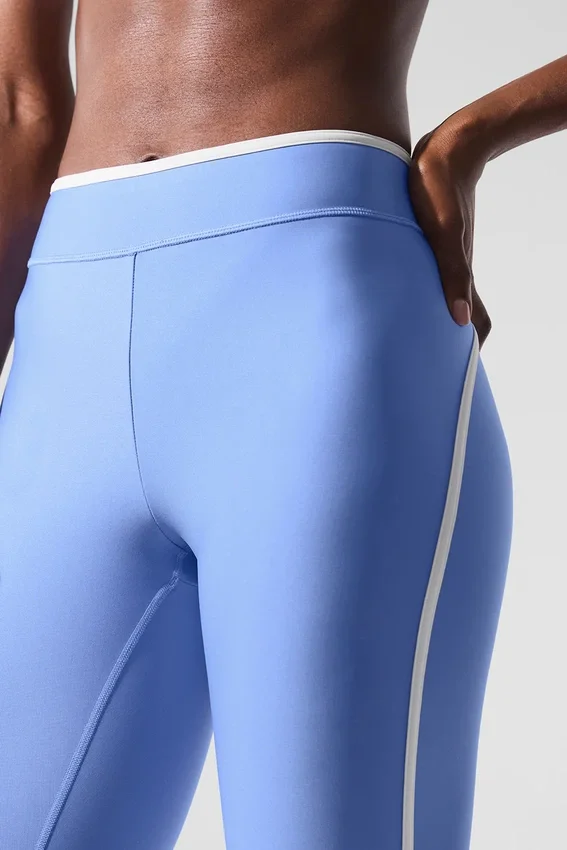 Airlift High-Waist 7/8-leggings – kristallklart blått/vitt
