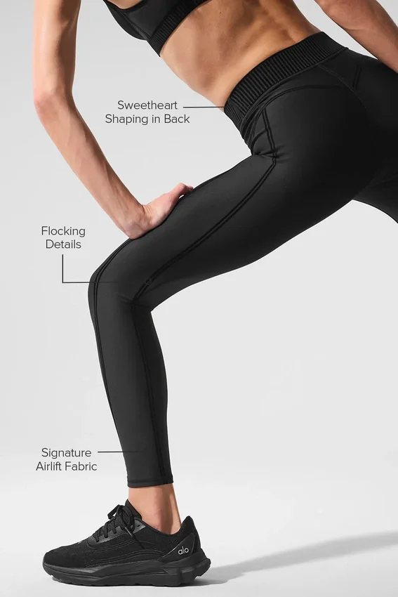Airlift High-Waist 7/8 Line up Leggings – Svart