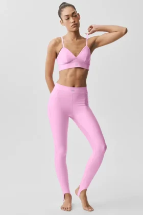 Airlift High-Waist Love Language Leggings med hästskor – Candy Heart Pink