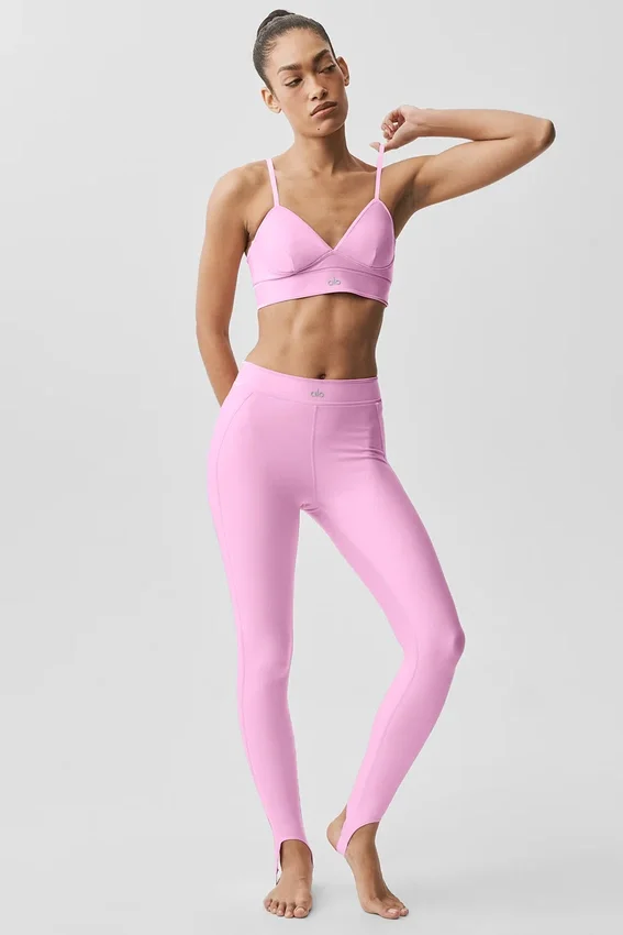 Airlift High-Waist Love Language Leggings med hästskor – Candy Heart Pink