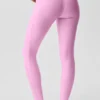 Airlift High-Waist Love Language Leggings med hästskor – Candy Heart Pink