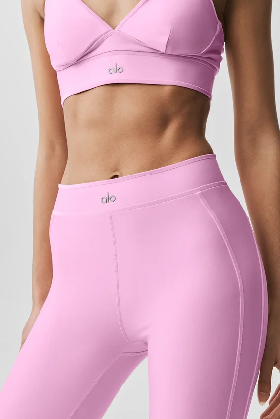 Airlift High-Waist Love Language Leggings med hästskor – Candy Heart Pink