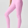 Airlift High-Waist Love Language Leggings med hästskor – Candy Heart Pink