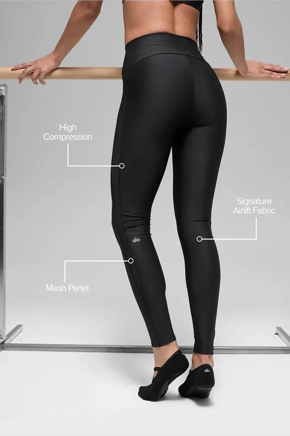 Airlift High-Waist Mesh Infatuation Legging – Black