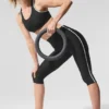 Airlift High-Waist Super Sleek Contrast Capri – Svart/Vit