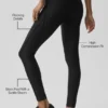 Airlift High-Waist Top-Notch Leggings – svarta