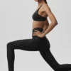 Airlift High-Waist Top-Notch Leggings – svarta