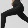 Airlift High-Waist Top-Notch Leggings – svarta