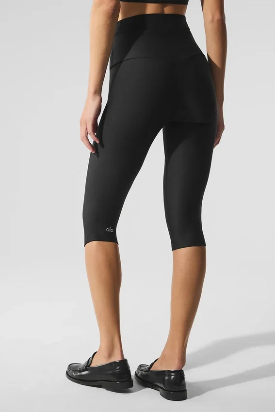 Airlift Mesh Divine Capri med High-Waist – Svart