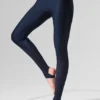 Airlift Mesh High-Waist Darling Stirrup Legging – Navy
