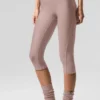 Airlift Mesh High-Waist Just Right Capri – Taupe