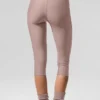 Airlift Mesh High-Waist Just Right Capri – Taupe