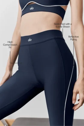Airlift Speedwork-leggings med hög midja och 7/8-längd – Navy