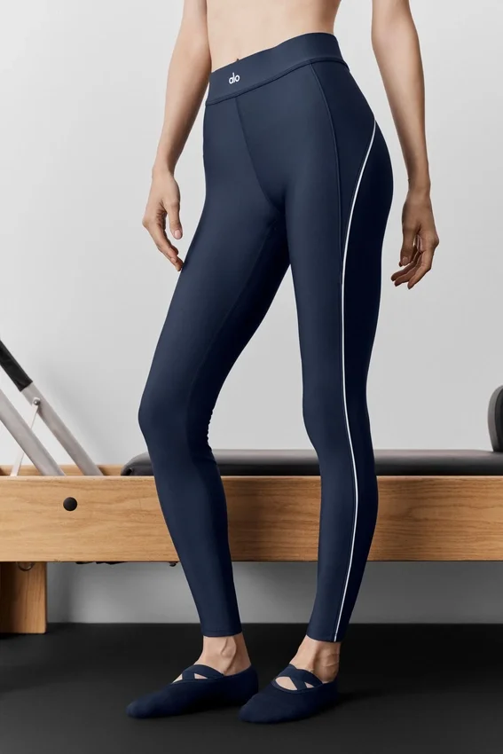 Airlift Speedwork-leggings med hög midja och 7/8-längd – Navy
