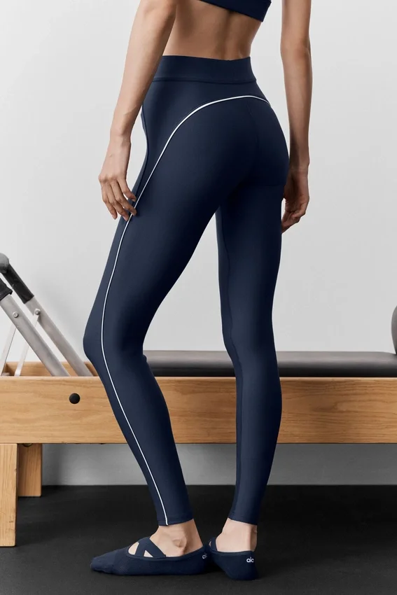 Airlift Speedwork-leggings med hög midja och 7/8-längd – Navy