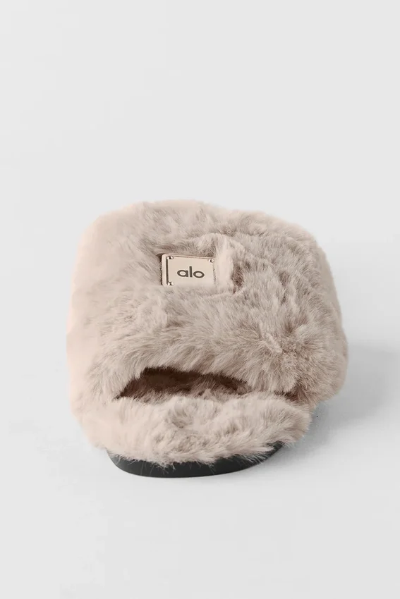 Alo Classico sandal i fuskpäls – Oat