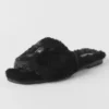 Alo Classico sandal i fuskpäls – svart