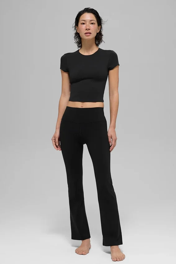 Alo Softsculpt 7/8-leggings med High-Waist och bootcut – svart