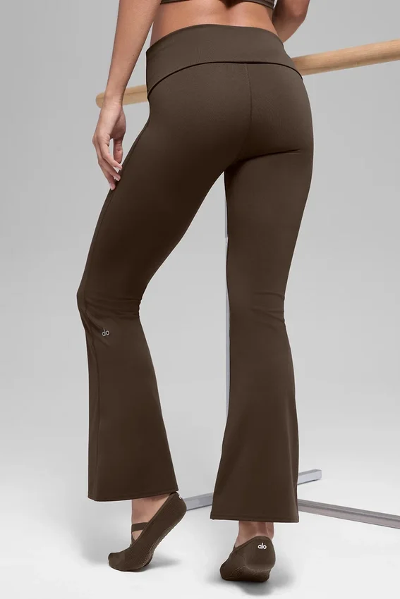 Alo Softsculpt 7/8-långa leggings med uppvikta ben – Espresso