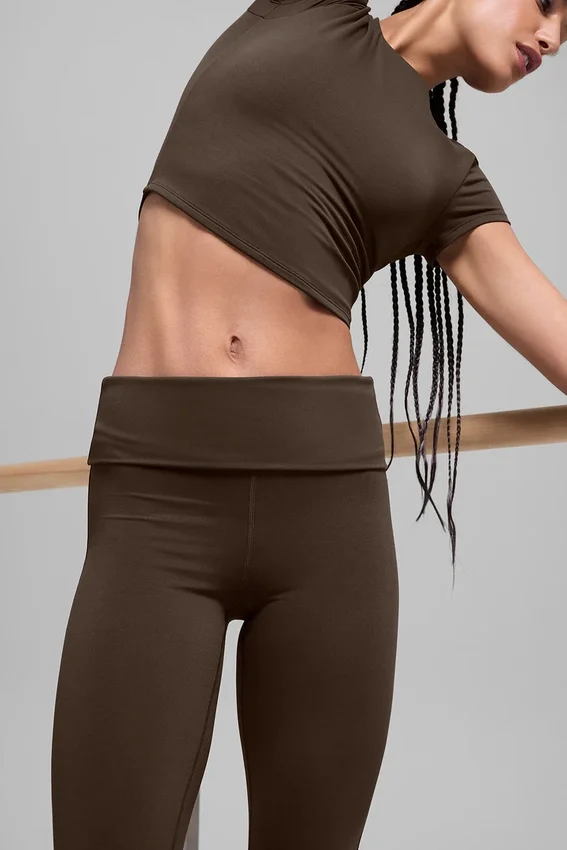 Alo Softsculpt 7/8-långa leggings med uppvikta ben – Espresso