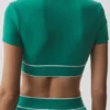 Alo Softsculpt Amp It up kortärmad BH – Emerald Isle