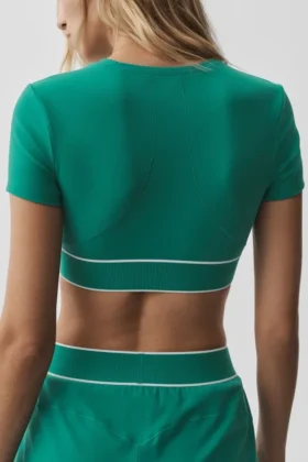Alo Softsculpt Amp It up kortärmad BH – Emerald Isle